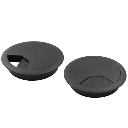 Bivethoi 3pcs 3.15 inch Desk Wire Cord Cable Grommets Hole Cover for Office PC Desk Cable Cord Organizer Plastic Cover Black - size: 3.15 inch