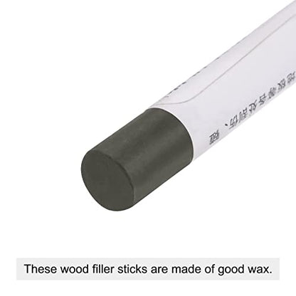 uxcell Wood Wax Filler Stick, Furniture Crayons Wooden Repair Wax Filler Stick Touch Up Wax Paint Pens for Scratches Holes Floor Laminate Tables Desks, Medium Brown Gray - color: Medium Brown Gray