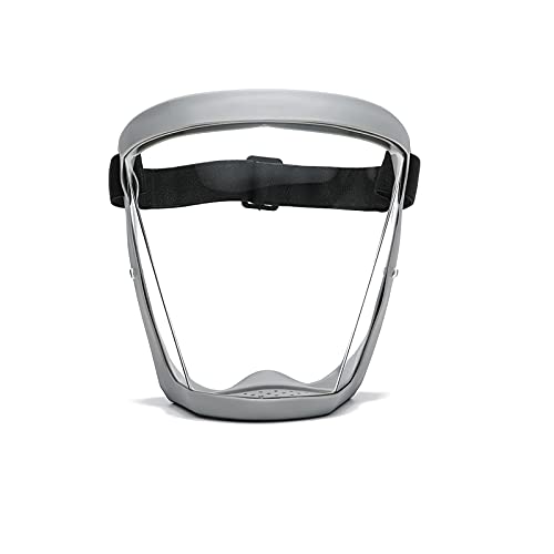Super Protective Face Shield,Anti Fog Mask,Adult Clear Face Shield,Plastic Face Mask（Grey） - color: Grey