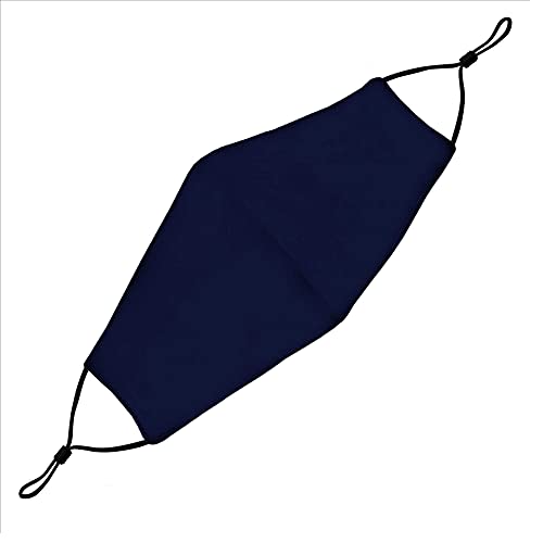 Washable Face Mask with Non-Adjustable Ear Loops & Nose Wire - color: Solid - Navy