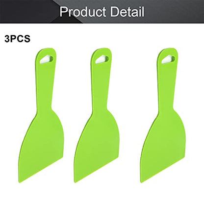 Utoolmart Putty Scraper 4" Plastic Flexible Putty Knives Spreader for Taping Drywall Wall Painting Green 3Pcs - size: 4 inch