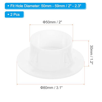 PATIKIL Air Conditioning Wall Hole Cover, 2Pcs Air Conditioner Blocking Hole Plug Decoration Water Pipe Sealing Plate Cover for 2" - 2.3" Diameter Hole, White - size: 2" - 2.3"