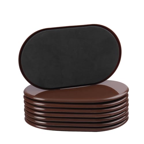 8PCS Furniture Sliders, 9-1/2" X 5-3/4" Large Furniture Movers Sliders, Reusable Sliders for Furniture on Carpet for Heavy Furniture, Furniture Moving Made Simple! - size: 9-1/2" X 5-3/4" (Brown)