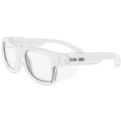 MAGID Y50 Safety Glasses for Construction | Clear Frame — 2 Pairs, Clear Lens | Side Shields, ANSI Z87.1+, Anti-Fog, Scratch-Resistant, 99.9% UV Protection, Polycarbonate Lens - color: Clear Lens | Clear Frame, size: 2 Pairs