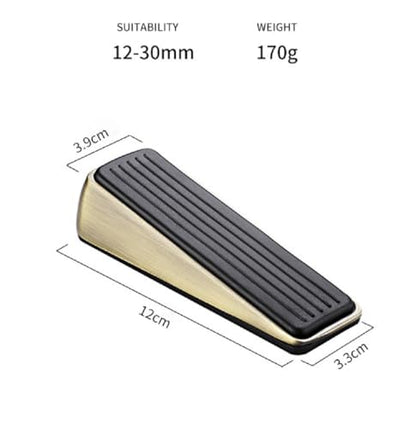 Premium Door Stopper, Heavy Duty Wedge Zinc Rubber Door Stop Floor Surfaces, Non-Scratching Doorstops Big for Home Office School Heavy Door Tile, Concrete, Carpet, Wooden Floor(2 Packs)
