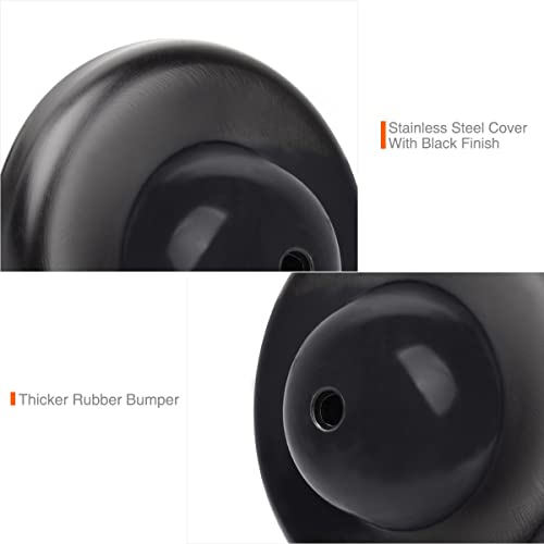 2 Pack Convex Wall Door Bumper Stop Black – 2-1/2” Outside Diameter Stainless Steel Cover with Bigger 1-1/4” Black Rubber Bumper – Easy to Install with Screw - color: Convex-Black, size: 2 Pack