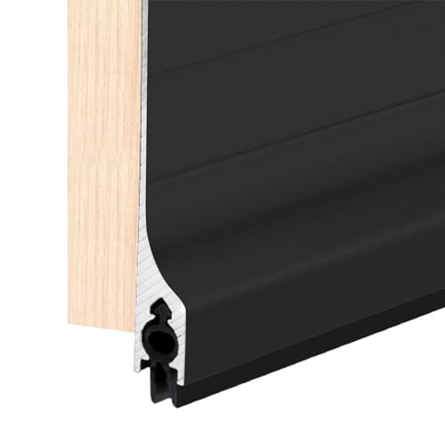 Door Metal Draft Stopper 28 inches Aluminum Mouse Blocker with Rubber Sweep Seal for Stop Under Doors Drafty Cover 1-1/8 inch Gap, 2"x28" Black - color: Black, size: 28inches