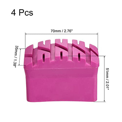 MECCANIXITY Ladder Non-Slip Feet Mat Steep Ladder Accessories Rubber Thicken Pad Cover Cushion for Ladder Protection Rose Red Pack of 4