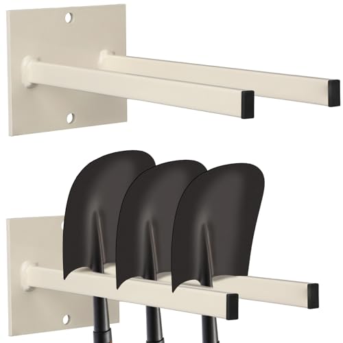 Zonon 2 Pcs Extra Wide Wall Mounted Tool Rack for Trimmers Blowers and Stepladders Heavy Duty Powder Coated Steel Storage Organizer for Garage Shed Workshop Tool Holder