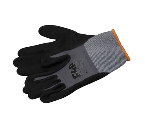 Cut Resistant Nitrile Grip Gloves | Durable Spandex & Nylon Safety Gloves with Elastic Knit Wrist - size: Medium