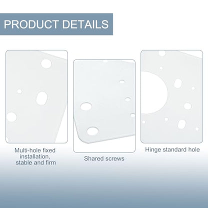 uxcell Cabinet Hinge Repair Plate, 2 Set 90mm/3.54" Stainless Steel Kitchen Cupboard Door Hinge Repair Plate Kit Includes Fixing Screws for Wooden Kitchen Cabinet Doors, White - color: White