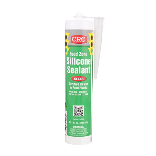 CRC Food Zone Silicone Sealant 14083 – 10.1 FL Oz., Clear Silicone Seal for Bonding, Waterproofing Applications - style: 1 Pack