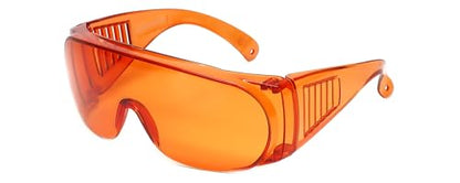 Calabria Fit Over Safety Glasses | Polarized Sunglasses Over Glasses | Wrap Around Anti-Fog | Scratch Resistant | Unisex - color: Dark Orange Red