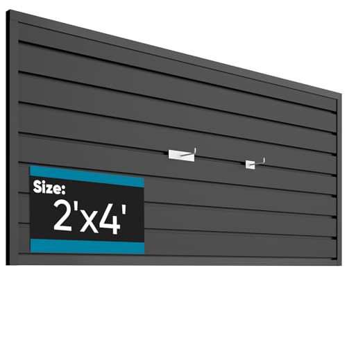 Brakki PVC Slat Wall Paneling 2x4 ft, Garage Organizer Storage System, Black Slatwall Panels for Garage Organization Product, Heavy Duty Wall Mounted Tool Storage for Home - color: Black, size: 2x4 Ft