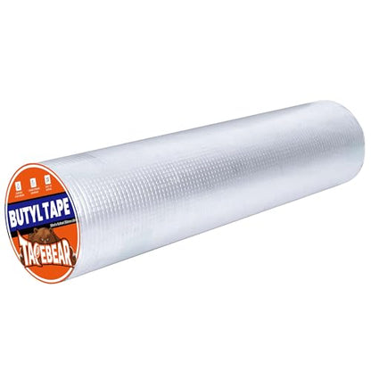 TAPEBEAR Butyl Tape 20inch x16feet, Aluminum Duct Sealing Tape Waterproof Sealant Repair Tape for RV Roof, Boat and Pipe Sealing, Glass & EDPM Roof Leak Patching - size: 20inch x16feet
