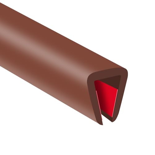 Rubber Edge Trim, Flexible Edge Trim for Sharp Edge, 1/4" U Channel Edge Protector, Self-Adhesive Edge Guards for Plywood, Glass, Flexi-Glass and Sheet Metal Parts, 20Ft, Brown Color - color: Brown, size: Fit 1/4" - L20'