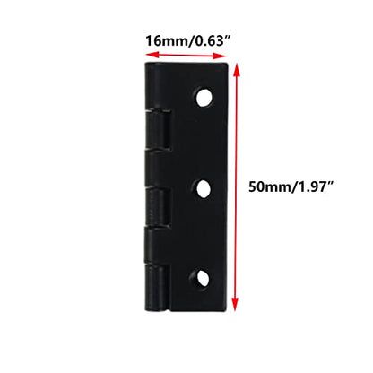 Antrader 2" Black Folding Hinges Mini Cabinet Hinges with Screws for Cabinet Drawers Jewelry Box, 12 Pack - color: Black, size: 2" x 1.1", 12pcs