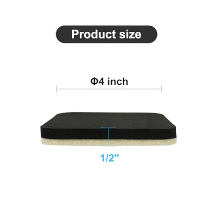 Furniture Sliders 8 Pcs 4 Inch Square Felt Furniture Slider Reusable Heavy Duty Furniture Sliders for Hardwood Floors and Other Hard Surfaces - size: 4 inch Square