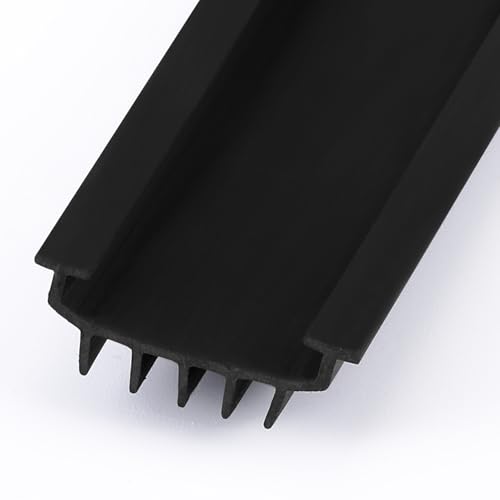 Nuanchu 1 Pcs 48 Inch Hardware U Shaped Rubber Door Bottom Sweep Weather Stripping Seal for Exterior/Front Doors Weatherproof & Noise Reducing Includes Rubber Door Seal Bottom Only (Black) - size: 48 Inch
