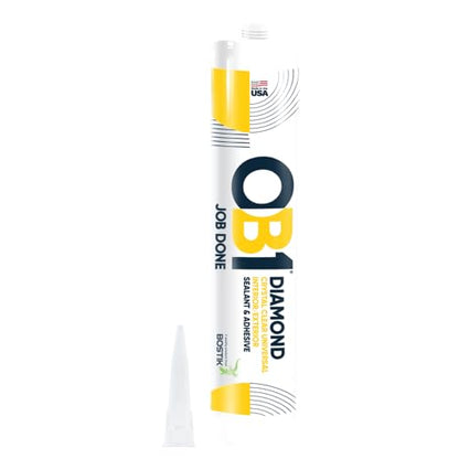 OB1 Universal Caulk Sealant & Adhesive Diamond Crystal Clear 10.1oz | Professional Grade All-in-One Advanced Hybrid | Water Resistant Internal & External | Shrink Crack & UV Resistant | 1 Cartridge - color: Clear, size: 10.1oz (Pack of 12)