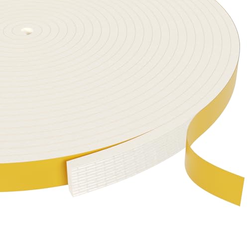 Weather Stripping Door Seal Strip, Strong Adhesive, Lightproof, Soundproof, White Weatherproof Foam Tape Insulation for Sliding Door, Front Door Frame, Windows, White (1/2 in x 1/4 in x 32.8Ft) - color: White, size: 1/2Inx1/4Inx32.8Ft