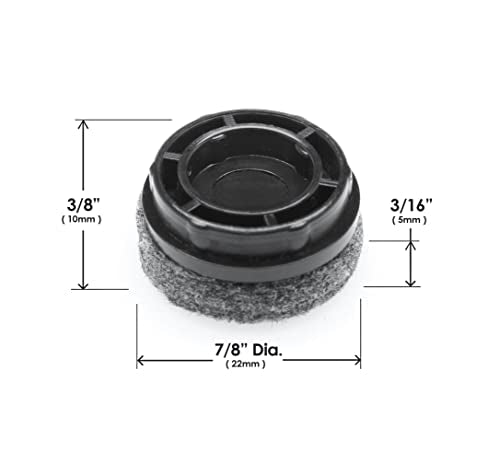 Slipstick GorillaGlides Replacement Slider Caps Screw-in Sliders (1 Inch Felt) - size: 1 Inch Felt