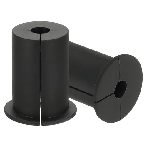 PATIKIL Wall Grommets for Cables 1", 2 Pcs Cable Routing Kit Silicone Hole Grommet Feed Through Bushing for Ethernet Accessories with 0.33" (8.5mm) Hole, Black - color: Black, size: 1" x 0.33"