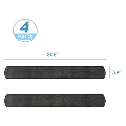 4 Pack Non-Slip Furniture Rail Pads for Recliners,Sofa,couches.Rubber Recliner Chair Floor Protectors,Pads to Keep Furniture from Sliding for Hardwood, Carpet, Marble Floor. 30.5''x3.9'' - size: Black