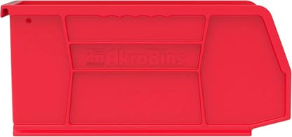 Akro-Mils 30230 AkroBins Plastic Storage Bins, Space-Saving Stackable Bins for Garage, Pantry, Craft Organization, 11" x 5" x 5", Red, 12-Pack - color: Red