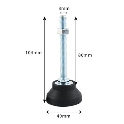 BORDSTRACT Furniture Leveling Feet, 4 pcs M8 Heavy Duty Height Adjuster Foot Feet Leveler Thread Size for Tables, Chair, Sofa, Workbench, Dresser, Bench, Cabinets(D40*M8*L80) - size: D40*M8*L80