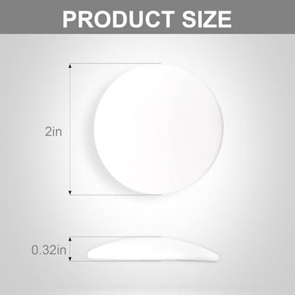 Door Stoppers for Wall, 8 Pack 2" Knob Protectors – Heavy-Duty Self-Adhesive, Quiet Anti-Slam, Covers Existing Holes & Prevents Wall Damage - color: White