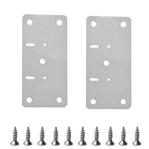 2Pcs 3.54 x 1.73 Inch Cabinet Hinge Repair Plate, Stainless Steel Hinge Fixing Plates with Mounting Screws for Cabinets, Cupboards, Lockers, and Furniture Repair(Hinge Base) - size: 2pcs Hinge Base