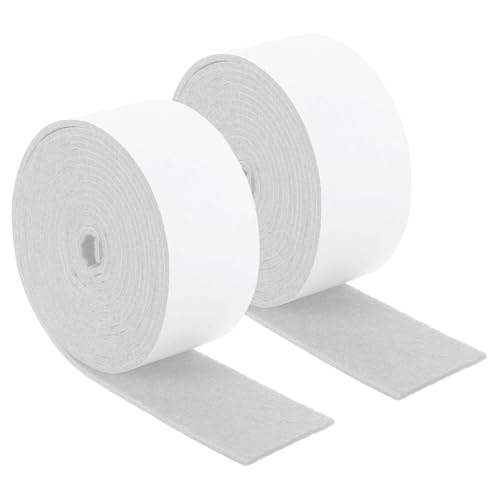 uxcell Felt Strips with Adhesive Backing, 2 Rolls 2" x 120" x 0.12" Anti Scratch Furniture Felt Tapes Self-Stick Pads for Protecting Hardwood Floor, White - color: White, size: 2"x120"x0.12"