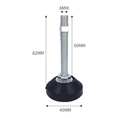 BORDSTRACT Furniture Leveling Feet, 4 pcs M8 Heavy Duty Height Adjuster Foot Feet Leveler Thread Size for Tables, Chair, Sofa, Workbench, Dresser, Bench, Cabinets(D40*M8*L60) - size: D40*M8*L60
