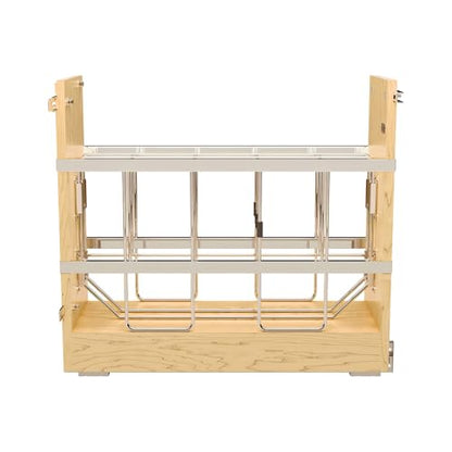 Rev-A-Shelf 5" Pullout Wooden Bakeware Organizer Shelf for Base Kitchen Cabinets w/ Soft-Close and 100 Pound Ball-Bearings, 447-BCBBSC-5C - size: 5 In.
