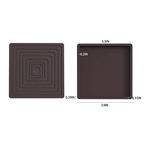 Furniture Coasters Cups 4Pcs 3.5 inch Rubber Non-Slip Bed Leg Pads,Anti Slip Furniture Pad Protector for for Hardwood Floors Brown - size: 3.5" 4pcsbrown