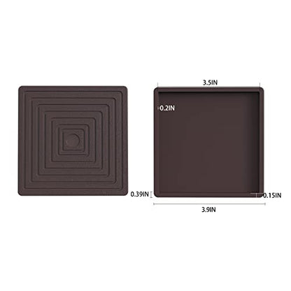 Furniture Coasters Cups 4Pcs 3.5 inch Rubber Non-Slip Bed Leg Pads,Anti Slip Furniture Pad Protector for for Hardwood Floors Brown - size: 3.5" 4pcsbrown