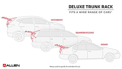 Allen Sports Deluxe Trunk Mount 3-Bike Carrier, Model 103DN-R, Black - color: Red/ Black, size: 3-bike, style: Bike Rack