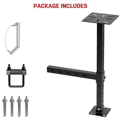 Heavy-Duty Hitch Mount Vise Plate/Bench Grinder Stand Work Table 9.45”x9.45”, Hitch Vise Holder with Adjustable Height, Universal Fit for 2-Inch Receiver