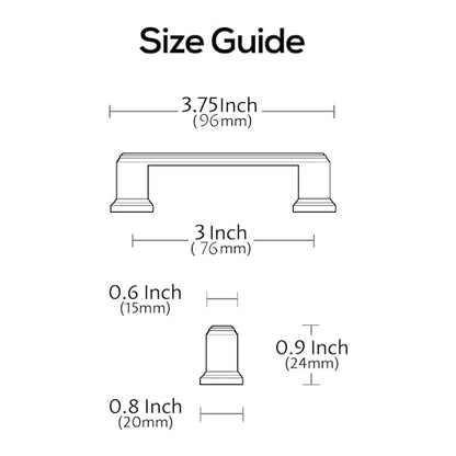 Alzassbg 10 Pack Brushed Gold Cabinet Pulls, 3 Inch(76mm) Hole Center Cabinet Handles Kitchen Pulls for Cabinets and Drawer AL3071MGP - color: Brushed Gold, size: 3" Hole Center