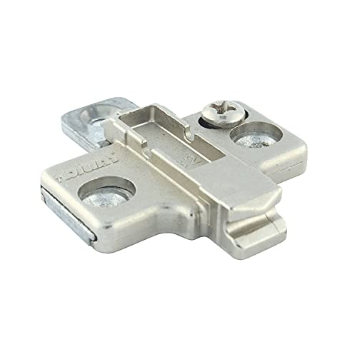 Blum 175H7100x10S 175H7100, Frameless Mounting Plate, Clip-On, 0 mm Height (Pack of 10 with Screws), Nickel Finish - size: Pack of 10, style: With Screws