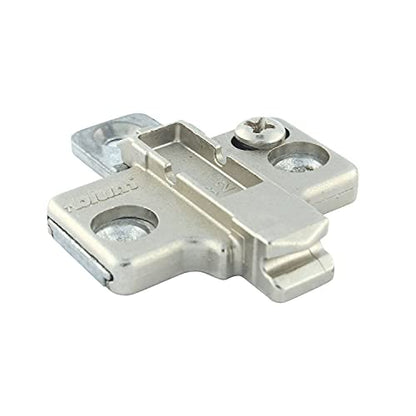 Blum 175H7100x10S 175H7100, Frameless Mounting Plate, Clip-On, 0 mm Height (Pack of 10 with Screws), Nickel Finish - size: Pack of 10, style: With Screws