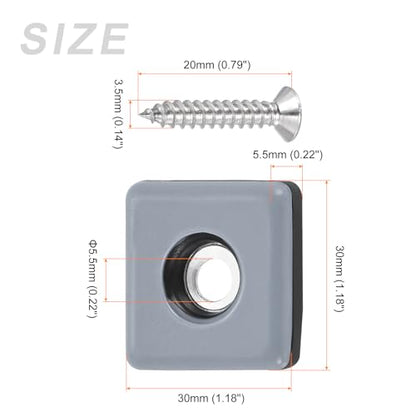 METALLIXITY Screw on Furniture Sliders (30mm/1.18in) 12Pcs, PTFE Square Chair Glides Slider with Screws - for Chairs Sofa Furniture, Black+Blue - size: 30mm/1.18in