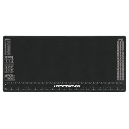 Performance Tool W88977 Neoprene Mat with Ruler and Reference Charts, Chemical Resistant, 16-Inch x 35.75-Inch, Protects Work Surface from Solvents and Oils - size: Neoprene Work Mat, 16” x 35.75”