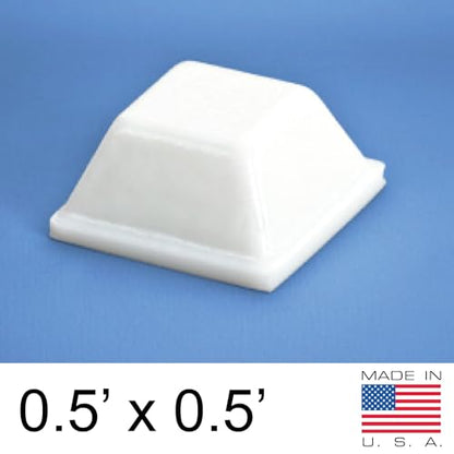 Trapezoid Small White Bumpers (100 Pack) Self Stick Bumper Pads - Made in USA - Adhesive Square Bumpers for Electronics, Speakers, Laptop, Appliances, Furniture, Computers - color: White, size: 100pc Small