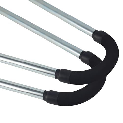 Ladder Stabilizer for Roof, Ladder Standoff Brackets with Foam Elbows and Anti-Shedding Device, Silver