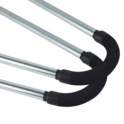Ladder Stabilizer for Roof, Ladder Standoff Brackets with Foam Elbows and Anti-Shedding Device, Silver