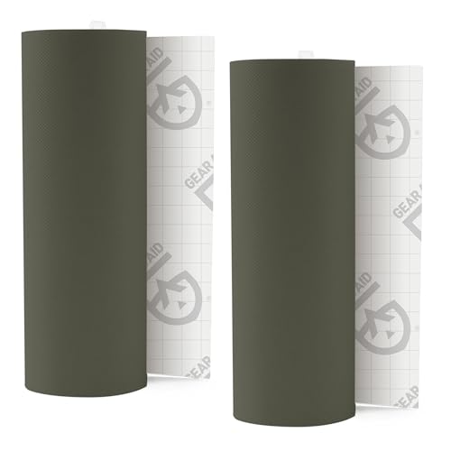 GEAR AID Tenacious Tape 3” x 20” Nylon Fabric Gear Repair Tape, Fix Holes and Rips in Puffy Jackets, Rain Gear, Tents, Sleeping Bags and Outdoor Equipment, OD Green, 2 Rolls - color: OD Green, style: 3" × 20" (2 Rolls)