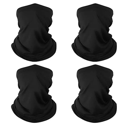 Neck Gaiter Bandana Face Mask: Sun Cooling Scarf Gator Cover Head for Men Women - color: 4 Black
