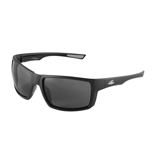 Bullhead Safety Amberjack Safety Glasses with Anti Fog and Scratch Resistant Lenses, Polycarbonate Protective Eyewear with UV Light Protection, Smoke Lenses, Matte Black Frame - color: Smoke Lens, Matte Black Frame, style: Anti-fog